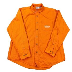Vintage Tennessee Volunteers Shirt Men Large Orange Button Up Twill Denim Vols B